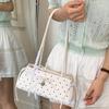 Bow-tie Lace Trim Shoulder Bag Korean Popular Polka Dot Handbags Cute Elegant Underarm Bag Zippered Large-capacity Commuter Bag