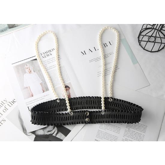 Pearl Belt Accessories Women'S Decoration With Dress Shirt Strap Chain Vest