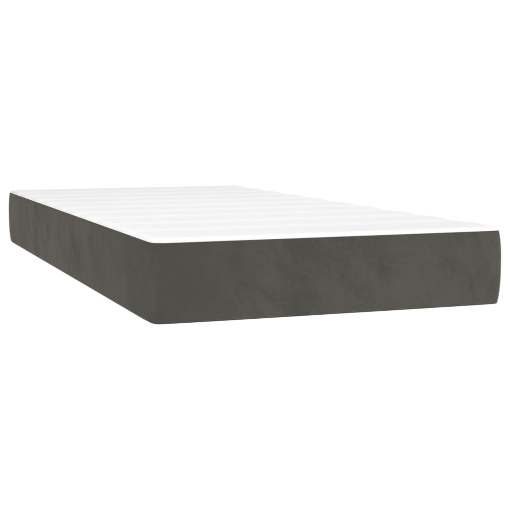 Vidaxl Continental Bed With Mattress, Dark Grey Velvet, 80X200 Cm