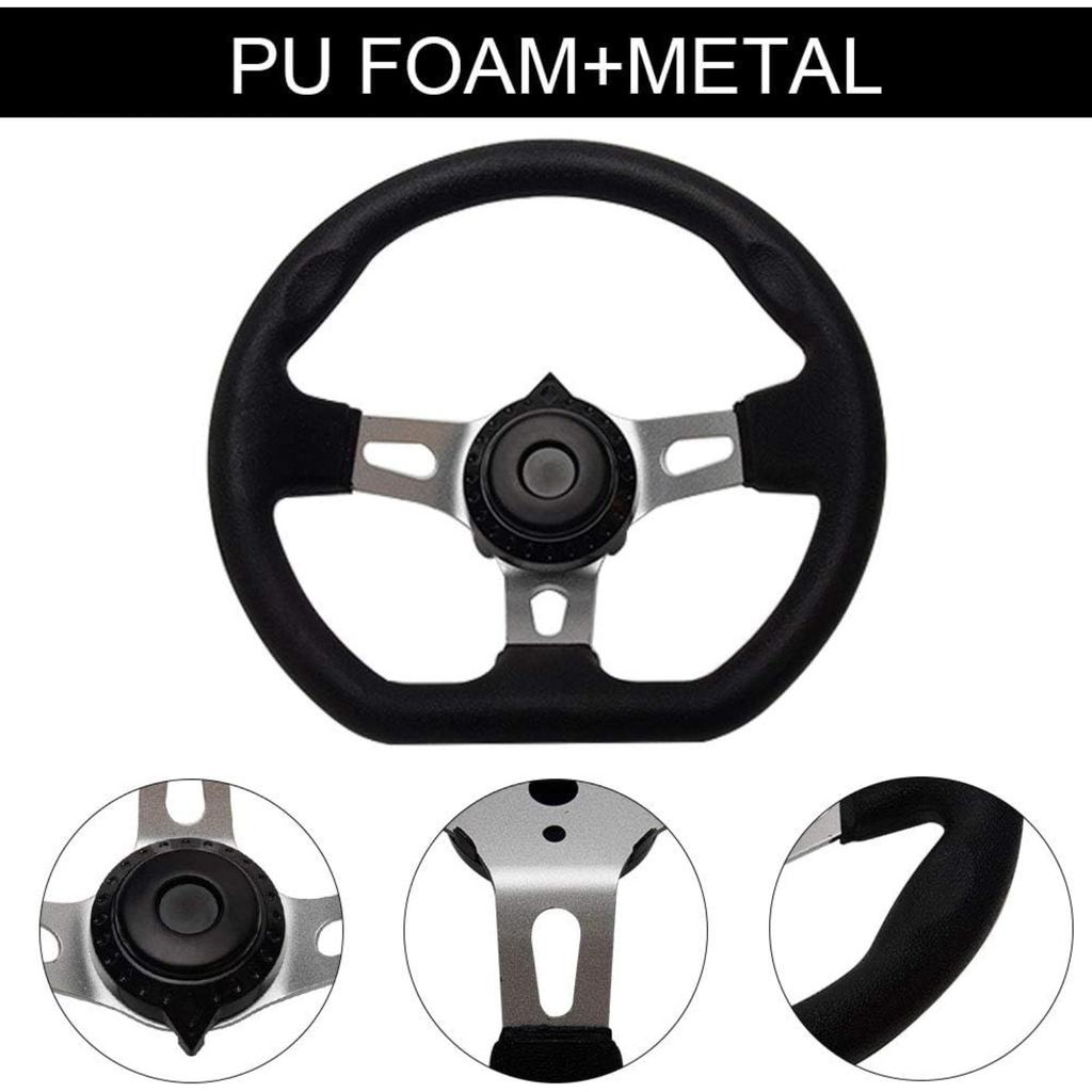 Steering Wheel 270mm Lassic Hardware Accessories Interior With Holes Durable For Go Kart Replacement Vehicle Universal 3 Spokes PU Foam