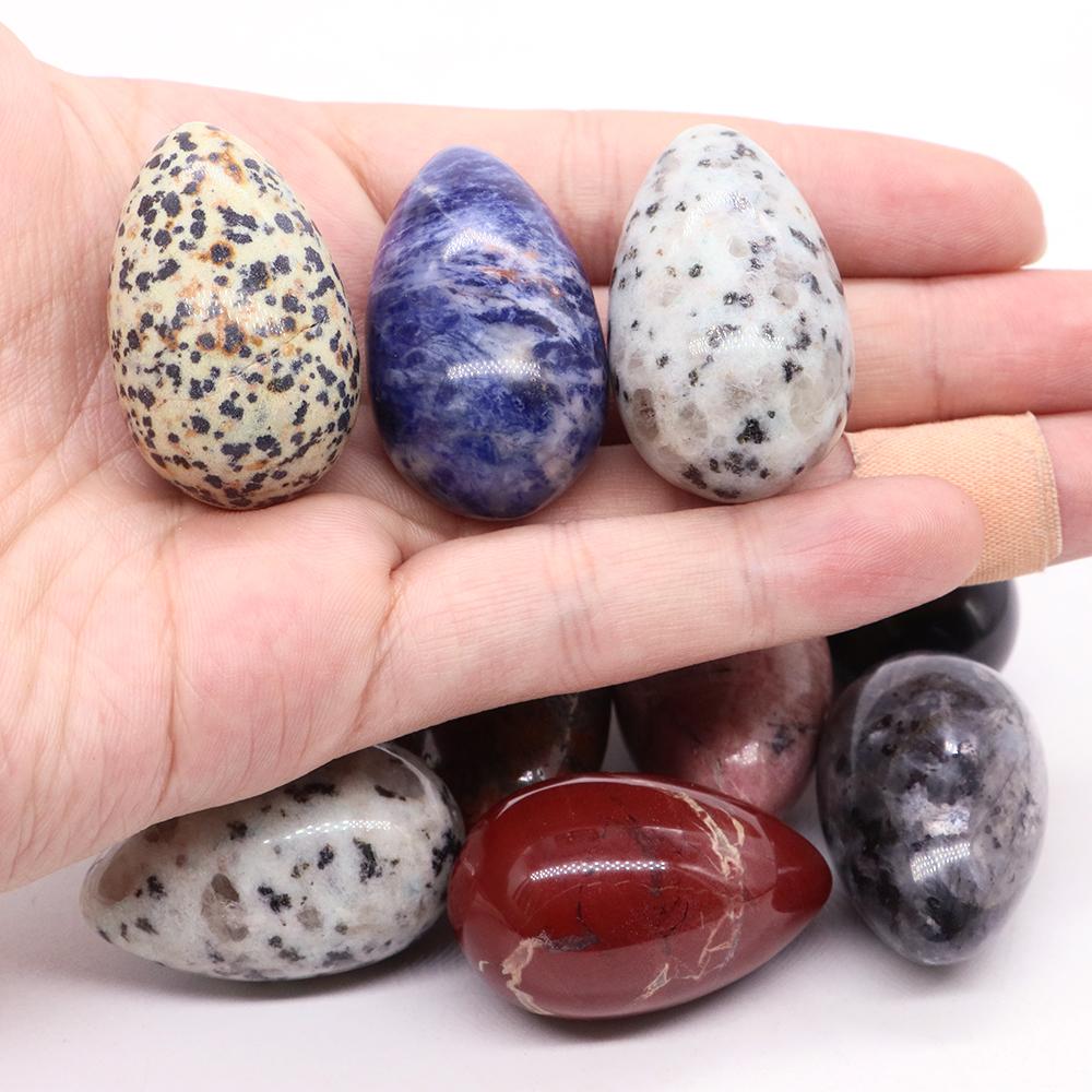 Polished Egg Shaped Gemstone Crafts Natural Stones Room Decor Healing Crystals Rose Quartz Agate Home Decoration Gifts 24X40Mm