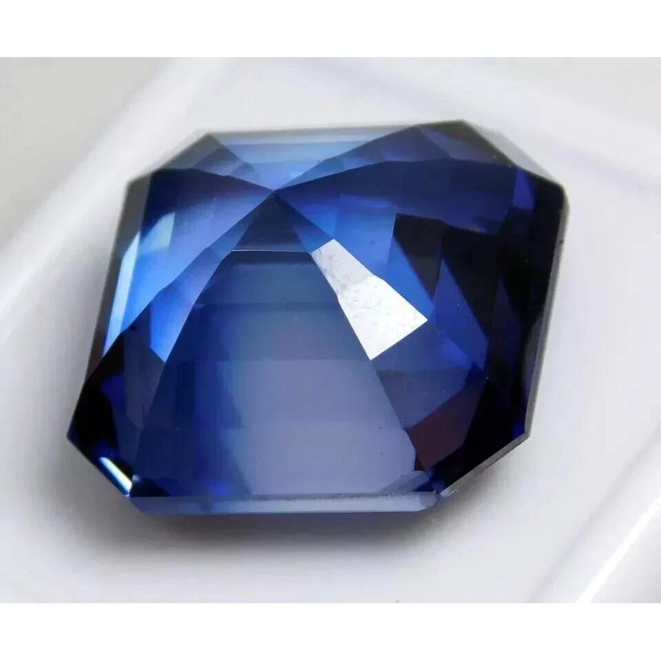 Natural Sapphire Ceylon Blue Color Asscher Cut 26 Ct Fabulous Gemstone