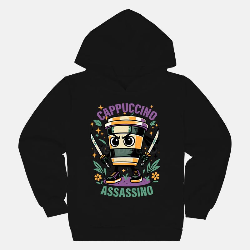 Cappuccino Assassin Kids Clothes Fashion Casual Hoodies Italian Brainrot Funny Gift for Baby Girl Boy New Sweatshirts Outfits