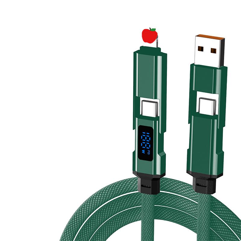 120W Fast Charging 4-in-1 Data Cable for Apple 15/16 & Huawei Dual Type-C, 6A