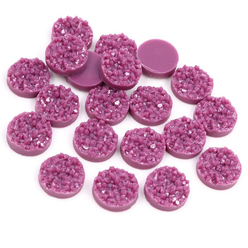 Neue, farbenfrohe 8/10/12 mm große, flache Naturharz-Cabochons (40 Stück) für Armbänder, Ohrringe und DIY-Schmuckherstellung