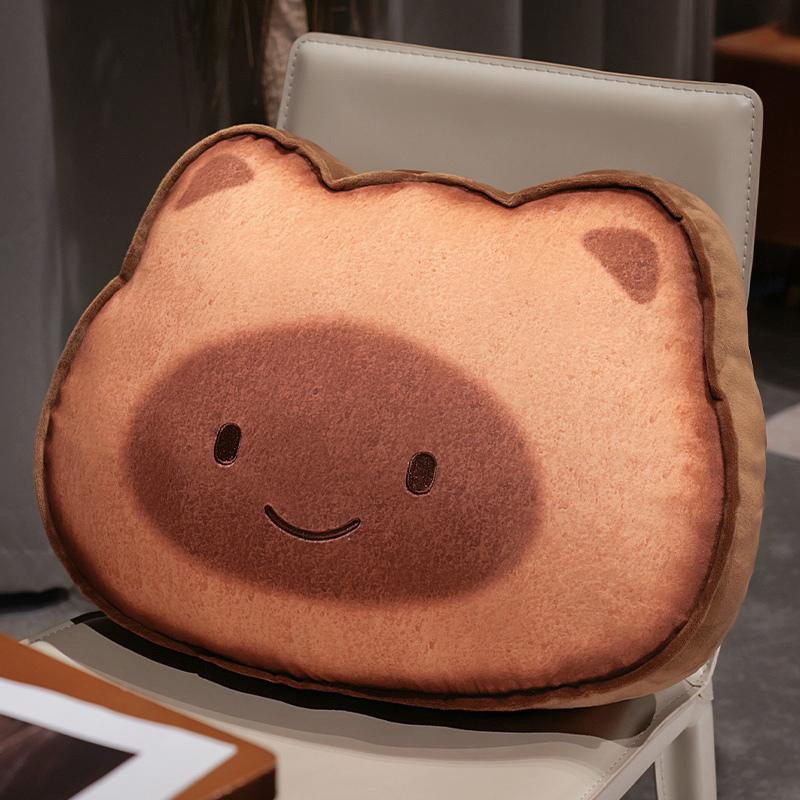 Cartoon Toast Capybara Cat Plush Toys Lovely Animal Pillow Sleeping Cushion Stuffed Soft Sofa Back Pillow Birthday Gifts
