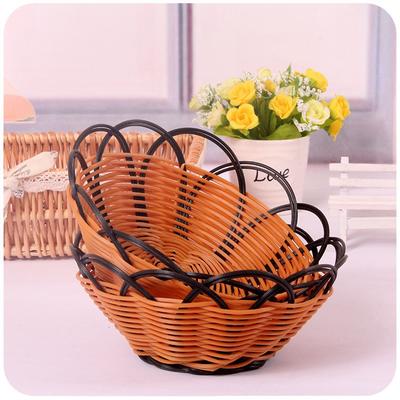 2 STKS Handgemaakte Mand Fruit Snacks Plaat Brood Handgebreide Case Eenvoudige Picknick Opbergdoos Thuis