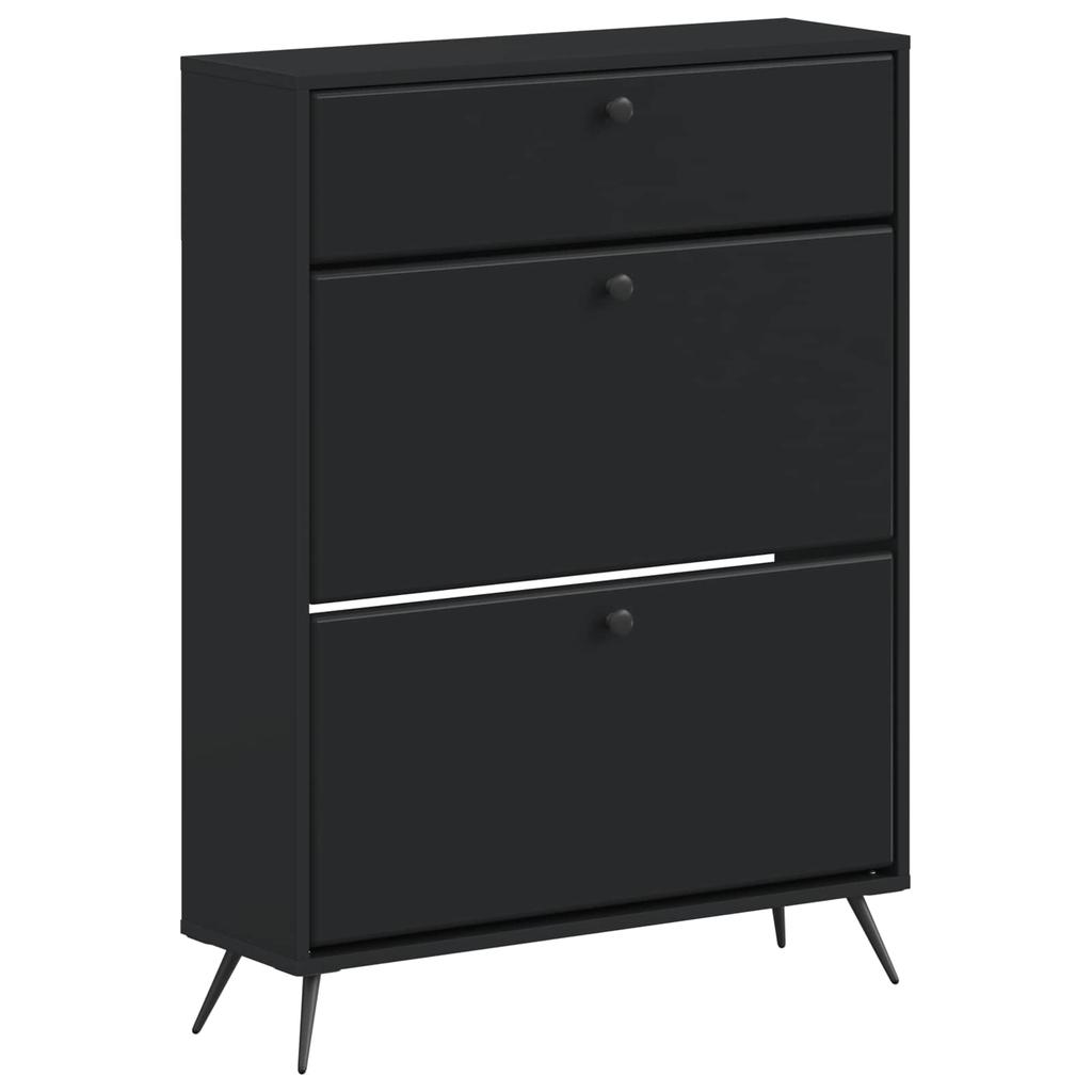 Shoe Cabinet BREDA 78 X 24 X 103 Cm Engineered Wood Black