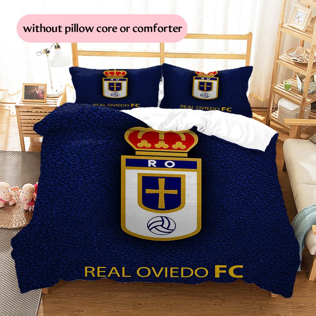 Real Oviedo Patronen Beddengoed Huisdecoratie Verjaardagscadeau (1 dekbedovertrek + 2 kussenslopen, zonder binnenkussen)