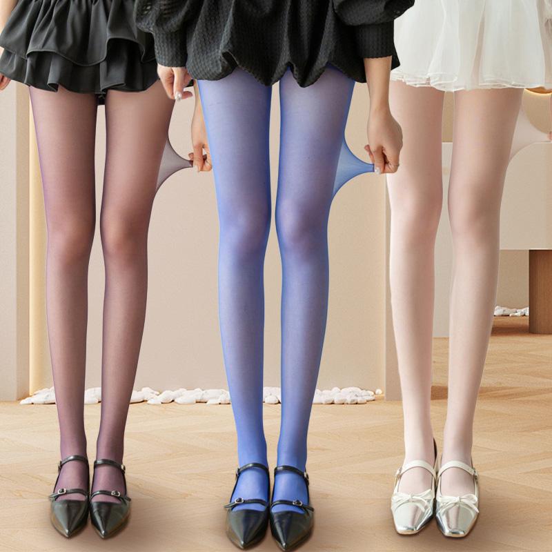 1Pair Nylon Disposable Silk Stocking Candy Color Ultra-thin Stockings Summer Long Tube Socks Hand torn Work Sock Pantyhose