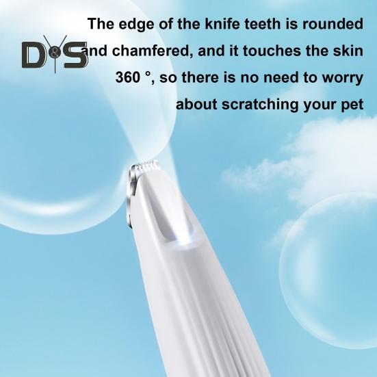 Pet Paw Trimmer with LED Light Pet Precision Trimmer Low Noise Cordless Grooming Clippers USB Rechargeable Pet Hair Trimmer