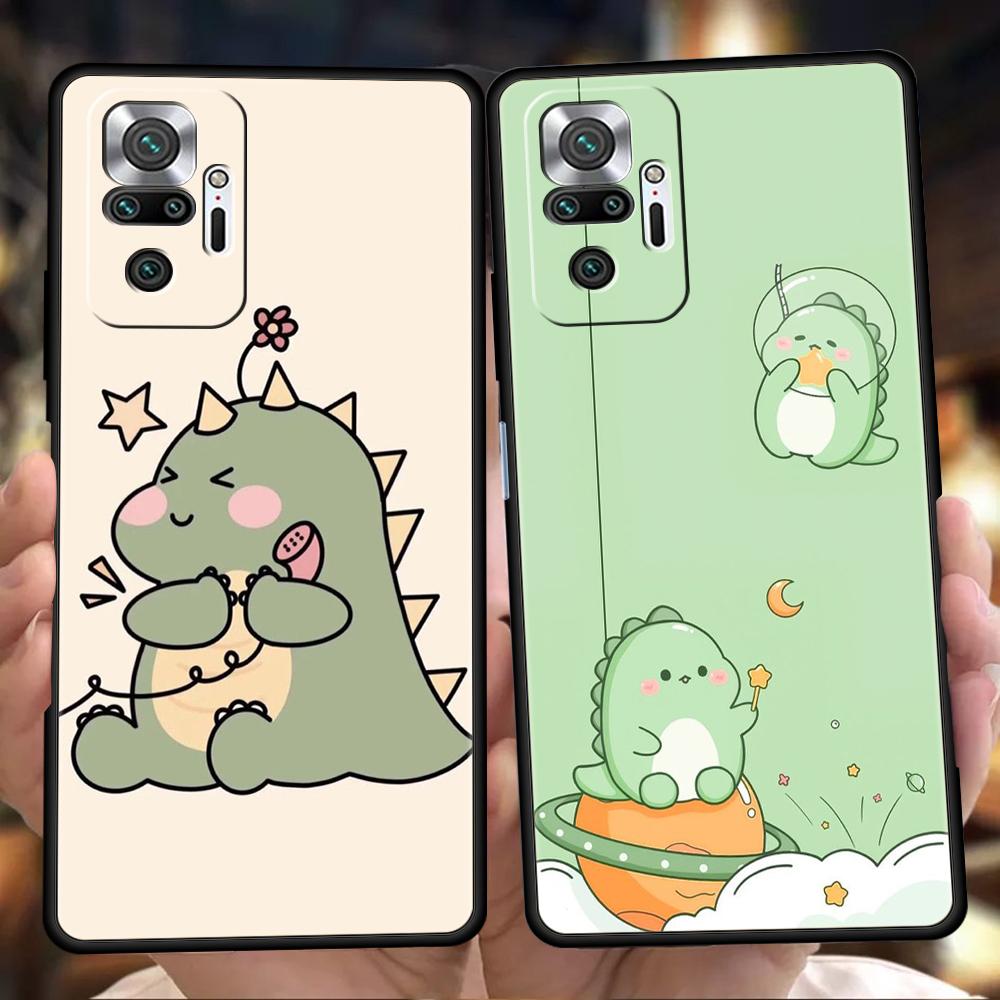 Funny Cute Cartoon Dinosaur Phone Case Cover for Redmi 14C 10C Note 14 13 12 10 11 7 8T K40 K50 Gaming Pro Plus 5G Soft Shell