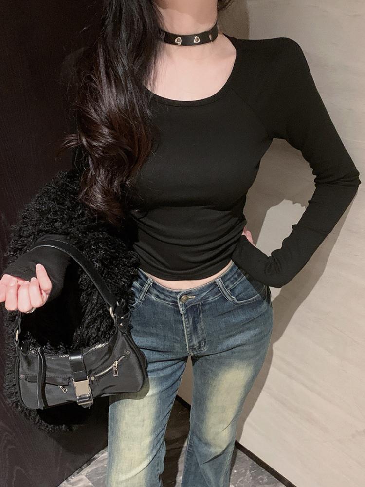 Gothic Y2k Vintage O-Neck Slim T-Shirts Women Chic Mesh Cyber See Through Crop Tops Female Korean Fashion Casual Clothing New