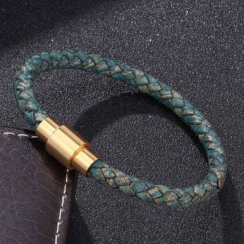 Brățară de Modă din Piele Împletită Autentică Brățară pentru Bărbați pentru Femei Bijuterii Piele Charm Cleme Brățară