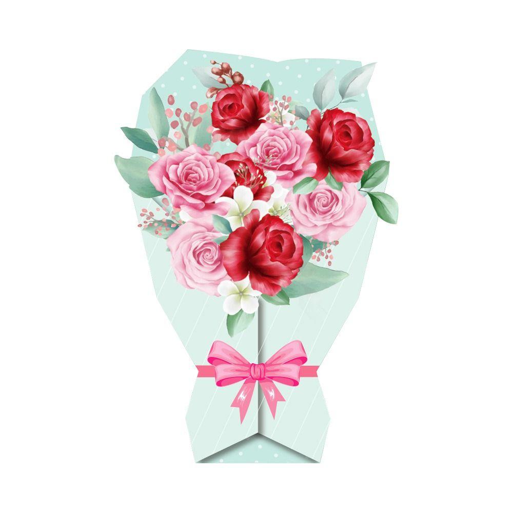 3D Thanks Flowers Postcard Sunflower/Rose/Carnation Paper Craft Flower Bouquet Greeting Card DIY Exquisite Floral Birthday Cards