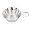 Camping Cup Bowl 304 Stainless Steel Backpacking Coffee Mug with Fixed Handle for Outdoor Picnic