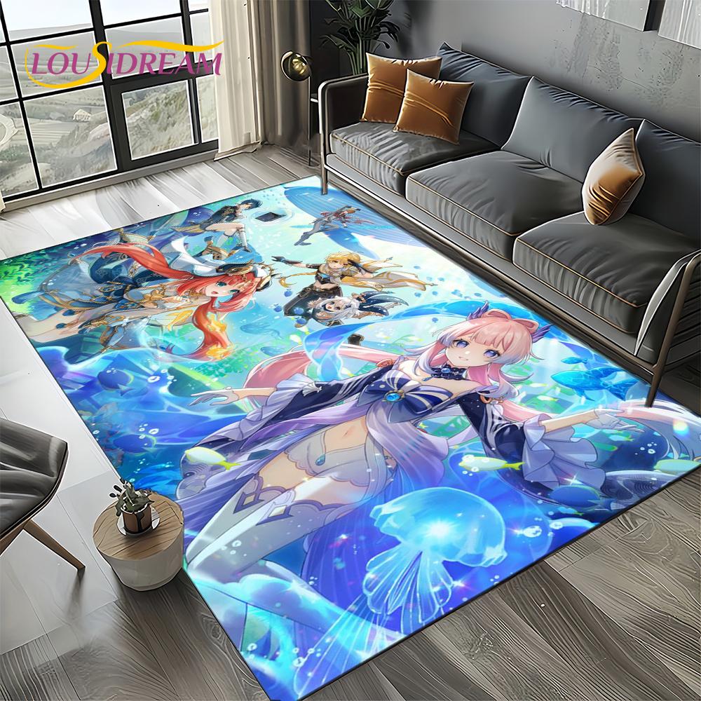 

2025 New Cartoon Genshin Impact Character Solo Game Carpet Rug for Living Room Bedroom Home Sofa Decoration,Non-slip Floor Mat 40x60cm( 15x23in )