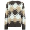 New Autumn and Winter European and American Diamond Knitted Sweater Contrast Color Round Neck Sweater Women's Top