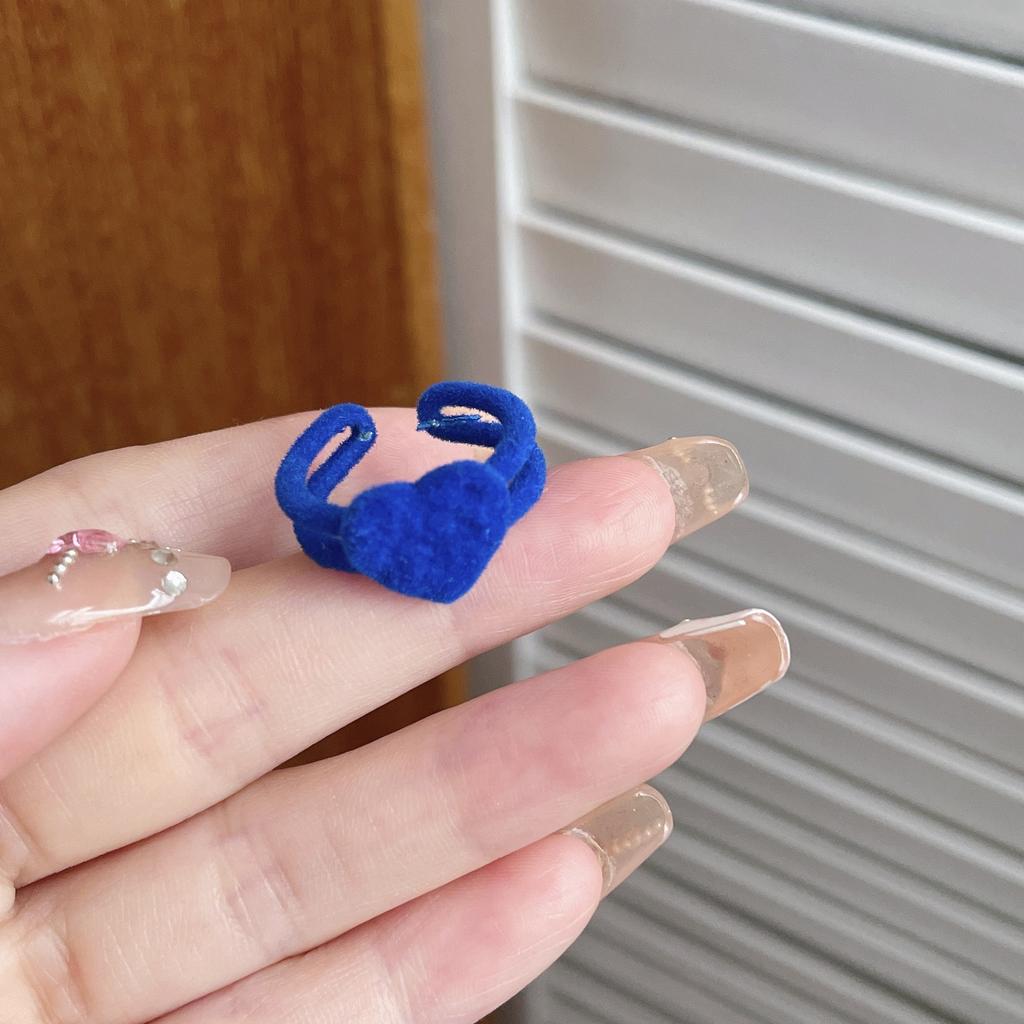 Modischer verstellbarer Retro-Partyschmuck für Damen Beflockter Ring Hase Bär Blume Geschenke