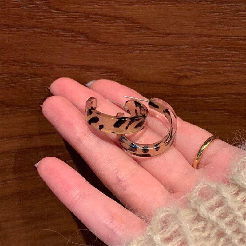 S925 Silver Leopard Print Earrings - Trendy Korean Style for Autumn/Winter