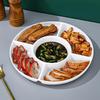Reusable Round Divided Food Storage Tray BPA-Free Plastic Portable Dinner Plate for Diet Control Meal Prep
