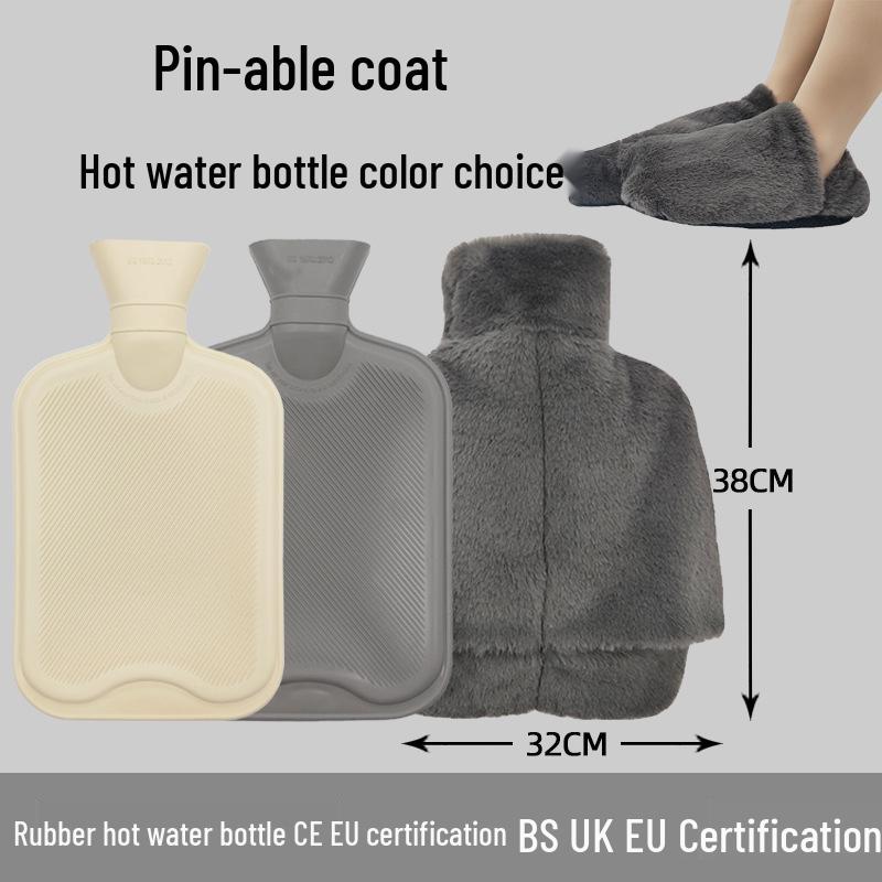 Explosion-Proof Hot Water Bottle: Rubber Design for Stomach and Feet, Long-Lasting Warmth