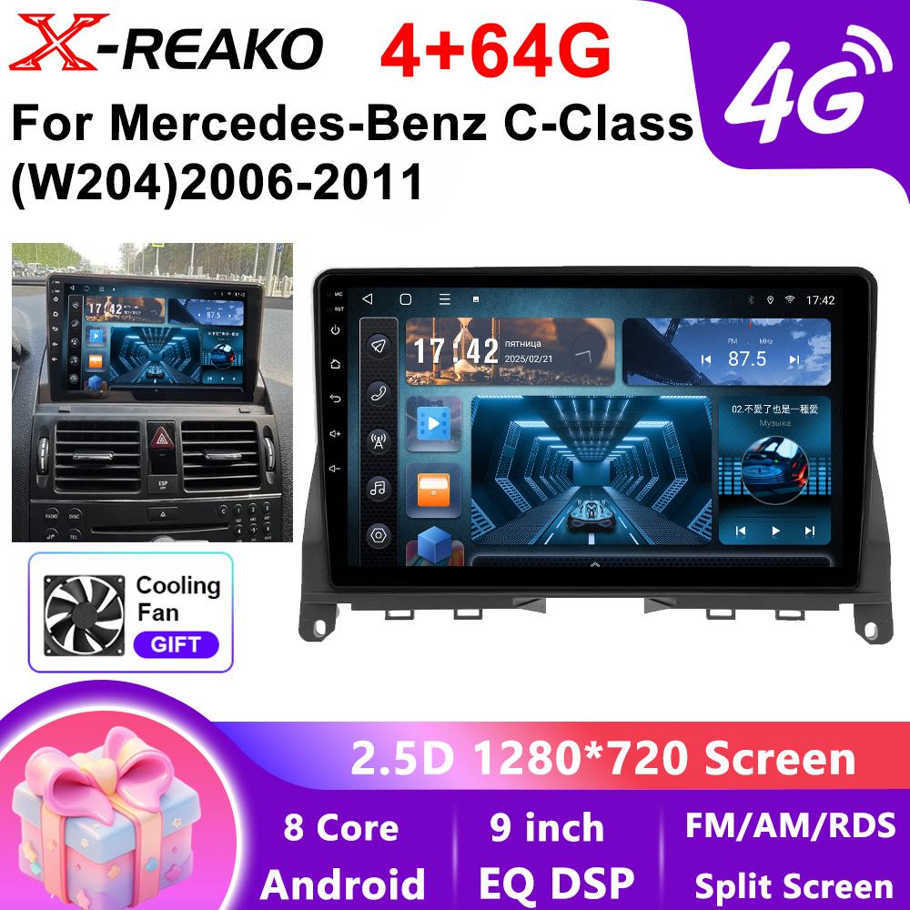 Android OS IPS Car Radio For Mercedes Benz C Class W204 S204 2006 - 2011 Carplay Auto Multimedia Player GPS Stereo Navigation