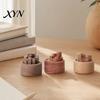 Safe Fireless Fragrance Diffuser Wooden Essential Oil Diffuser, Beech Wood Aromatherapy Micro-landscape Small Round for Home Offices Cars Yoga
