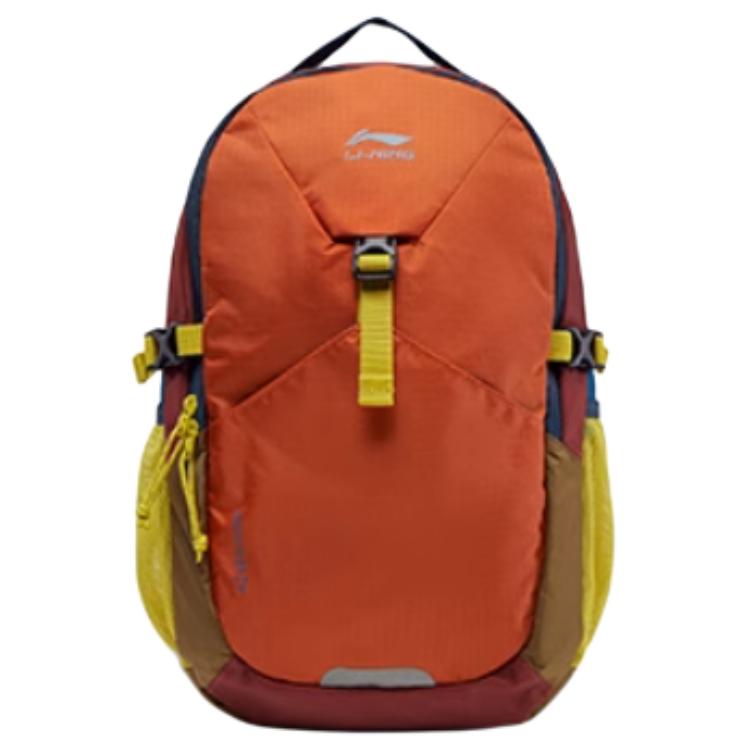 Li Ning Спортивная серия Lifestyle Дизайн Color Block Нейлоновый рюкзак Унисекс-рюкзак Оранжевый Мультиколор YBSV031-2 Orange & Multicolor