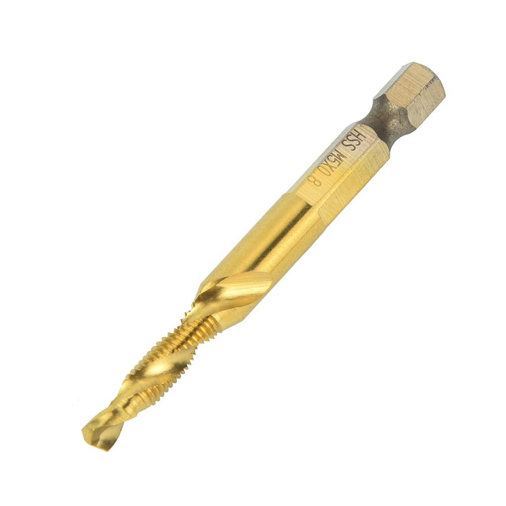 HSS 6.35mm Hex Shank Tap Drill Bit Through-Hole Inner Chip Removal Tap Drill 15mm(M3)