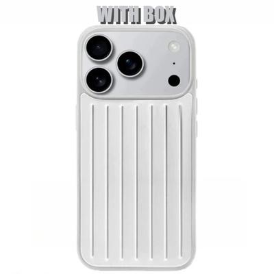 2026 INS Style NEW 3D Corrugated Stripe Stylish Business Luggage Cover For IPhone 17 Pro Max 16 15 14 13 Original Aluminum Alloy Back Cover