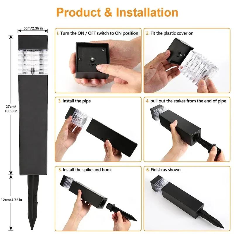 D5 1PCS Solar Night Light Decorative LED Garden Lights Solar Power Outdoor Waterproof Lawn Pathway Patio Decor Solar Lights Lamp