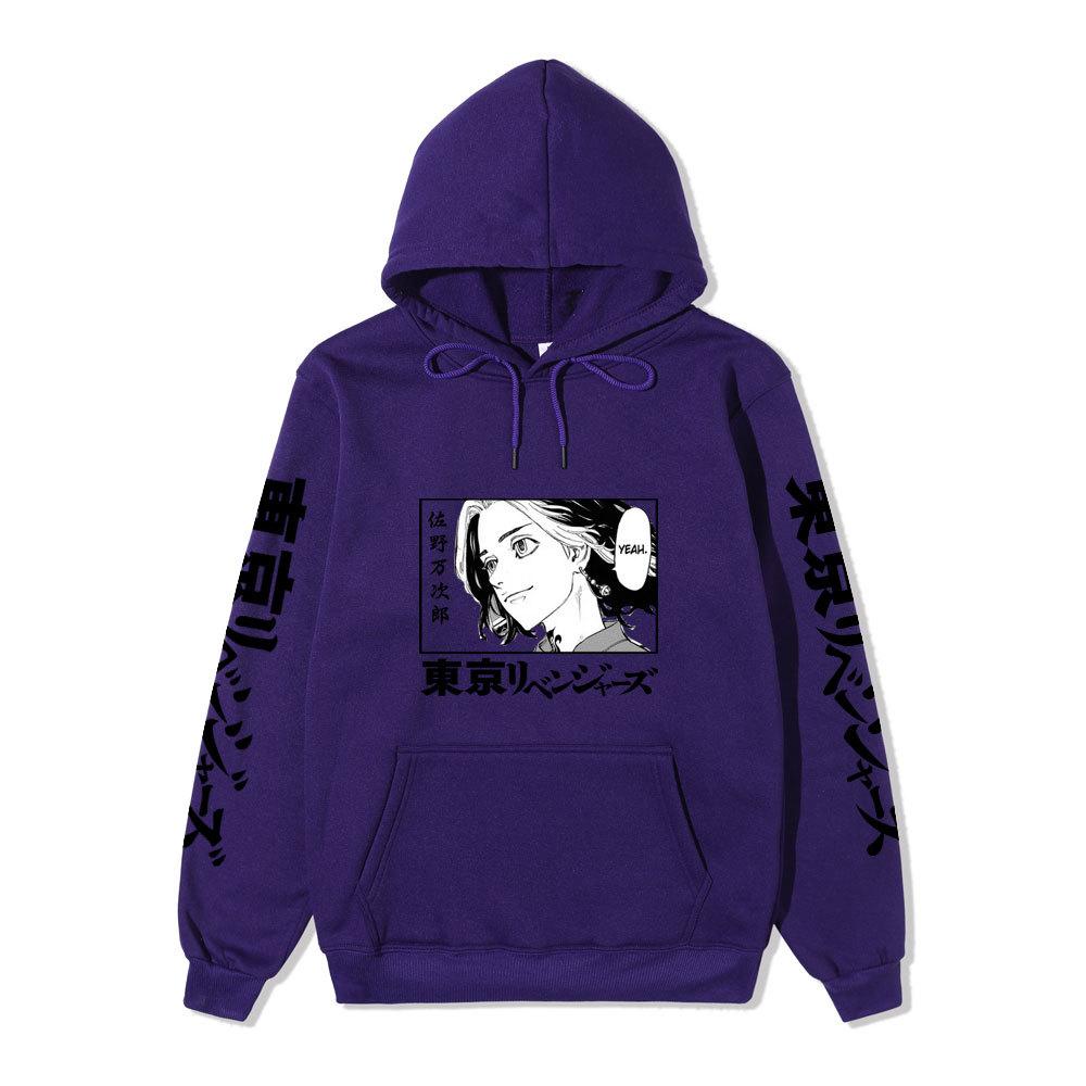 Tokyo Revengers Mikey Manjiro Sano Unisex Fleece Hoodie Autumn Winter Anime Print Long Sleeve Casual Pullover Sweatshirt