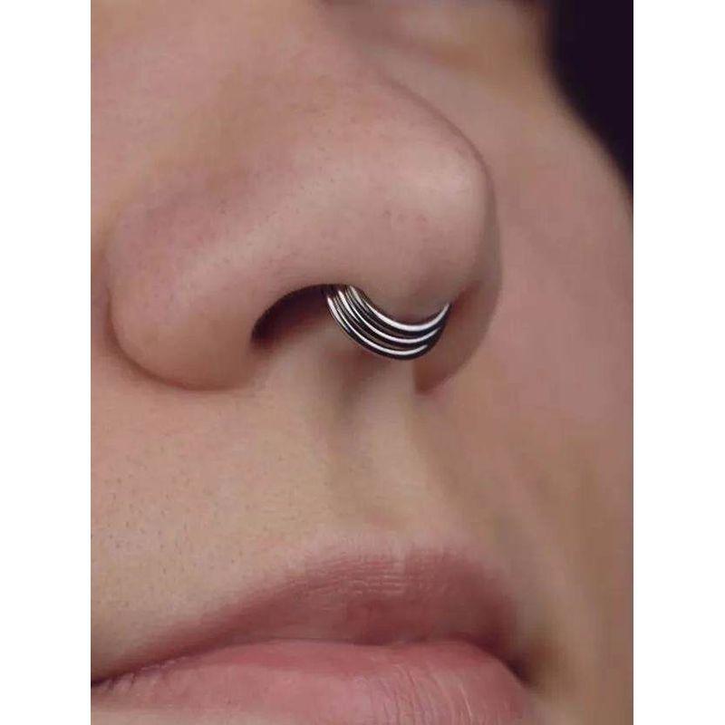 Fashion Popular Titanium Steel Three-Layer Five-Layer Nasal Septum Nose Ring Earrings Cochlear Ring Piercing Jewelry
