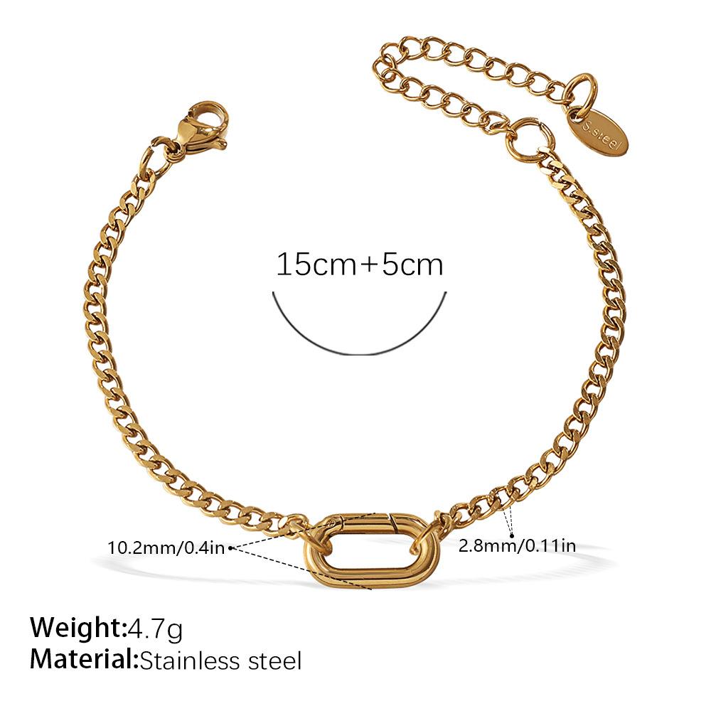 Personalized Natural Stone Pearl Love Hollow Bracelet Versatile Oil Drop Red Pepper Stainless Steel Croissant Bracelet