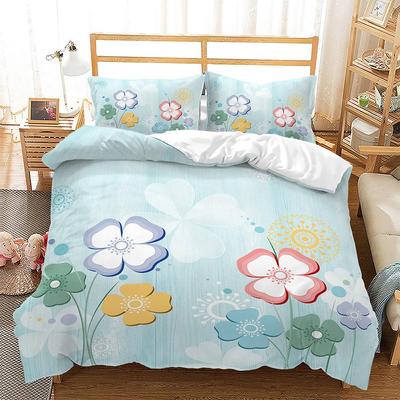 Four-leaf Clover Duvet Cover Set Green Leaves With Good Luck Polyester Comforter Cover For Kids Boy Girl Bedding Set King Size
