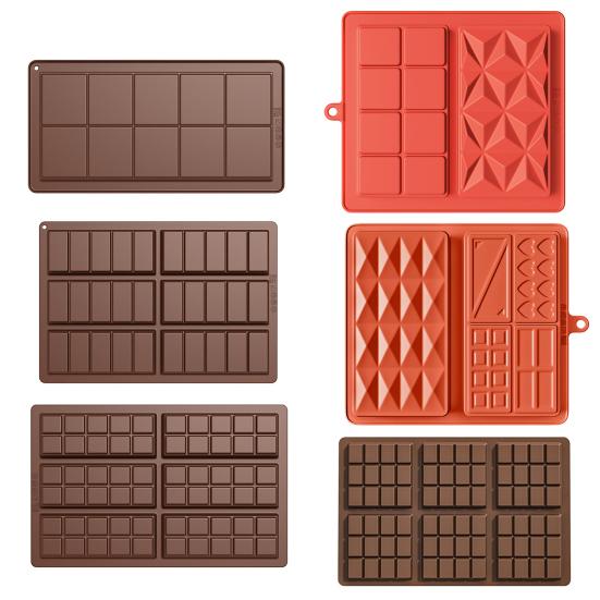 Silikonová čokoládová forma na plněnou tyčinku, potravinářské čtvercové formy na tyčinky, snadné...