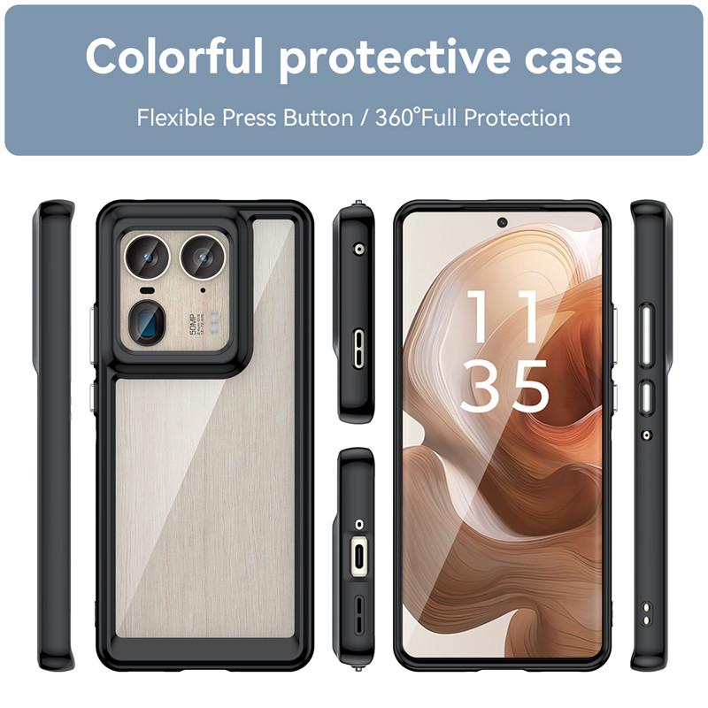 For Motorola Moto Edge 50 Ultra Case Motorola Moto Edge 50 Ultra Cover Clear PC Shockproof TPU Phone Cover Moto Edge 50 Ultra