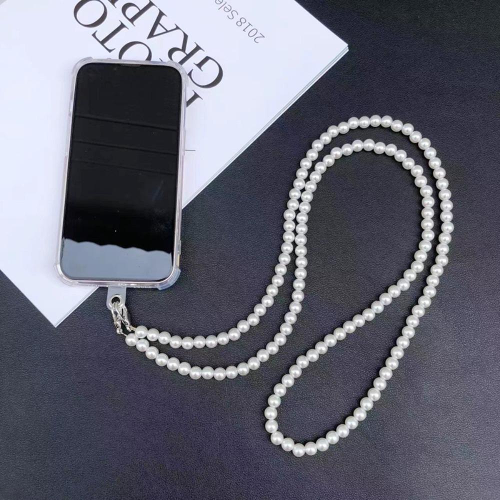 Anti Loss Pearl Crossbody Mobile Phone Chain Portable Pearl Strap Phone Chain Mobile Phone Pendant