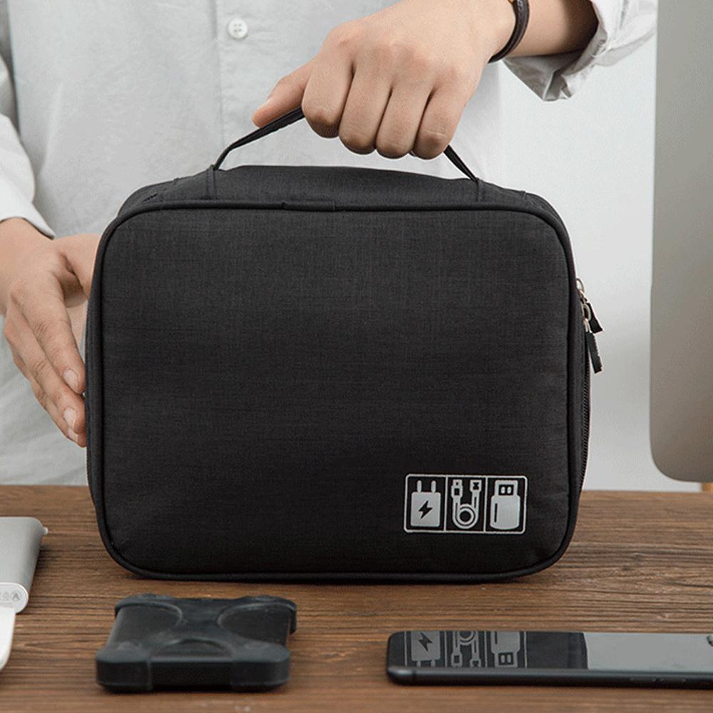 Grand Sac Organisateur de Câbles Portable Étanche Oxford Organisateur Électronique Étui de Voyage Durable