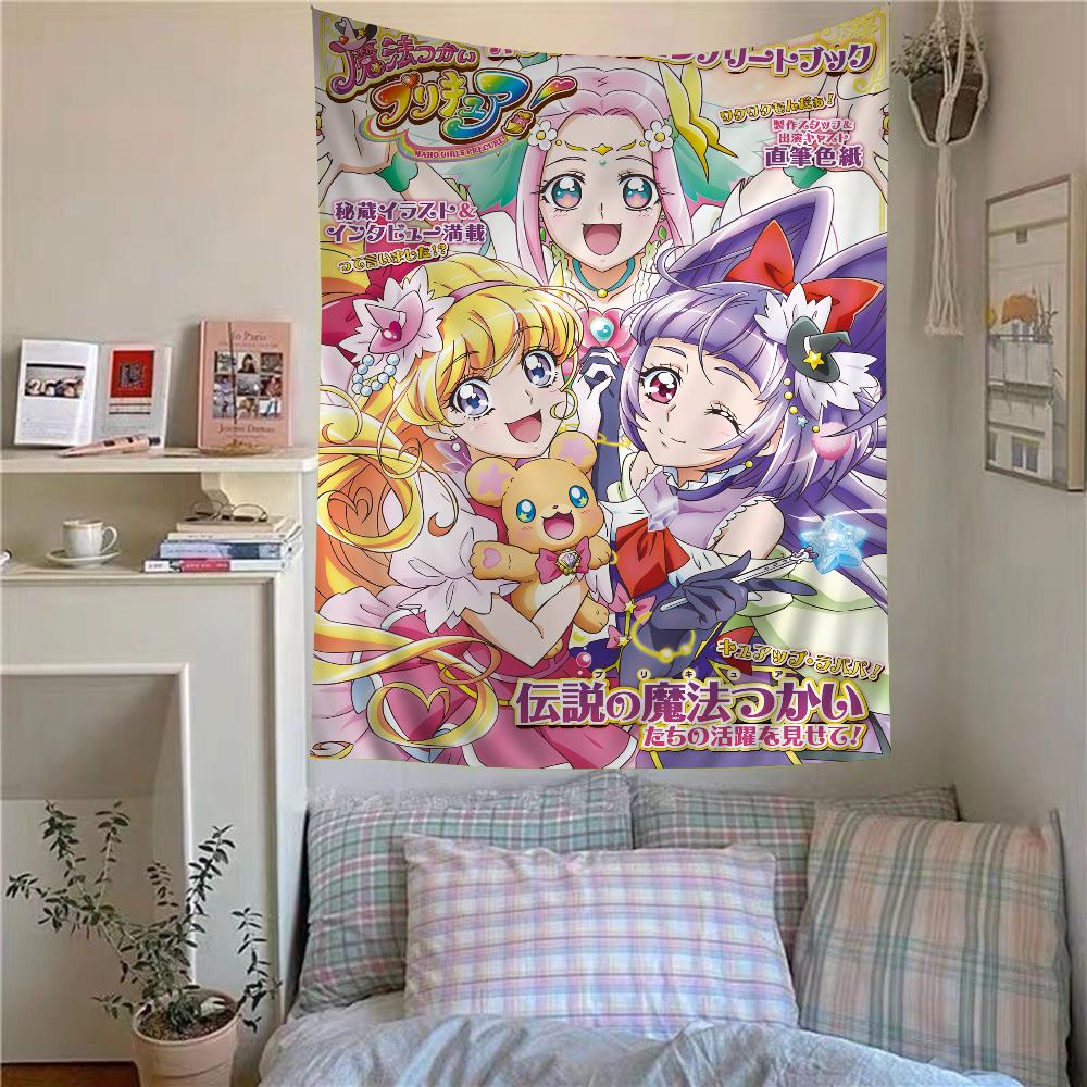 Smile Precure Cute Anime Hippie Wall Hanging Tapestries Bohemian Wall Tapestries Mandala INS Home Decor Personalized Room Spaces