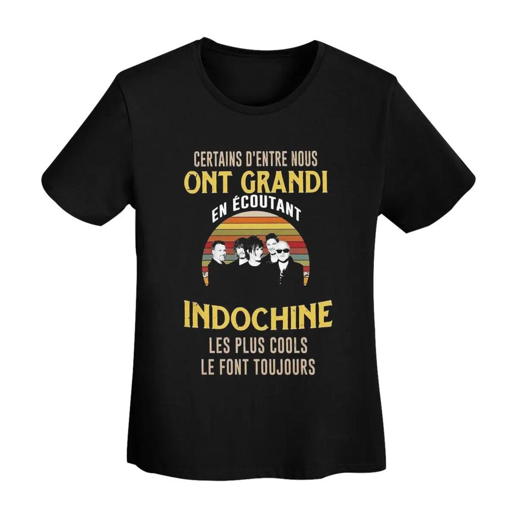 Indochine Band Logo TShirt Women Short Sleeve T Shirts Round Neck Clothes Cotton Summer Tees Streetwear