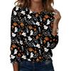 Women's Casual Long Sleeve Halloween Print Round Neck Top