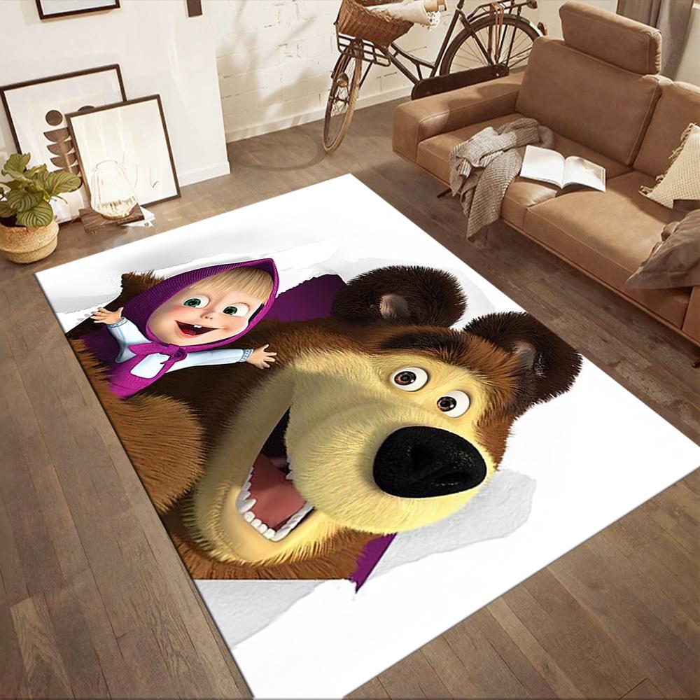 Masha Bear Floor Rug Office Rug Suitable for Playrooms Balcony Decorate Room Dormitory Anti-slip Rug Decorate Offices Spiritual Gift