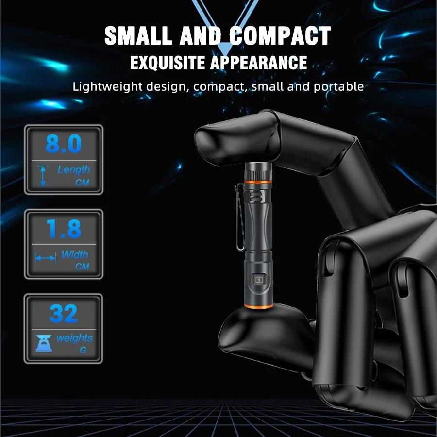 Mini Portable LED Pen Light Pocket Ultra Bright Flashlight High Lumens Handheld Torch Hand Lamp For Camping Outdoor Emergency