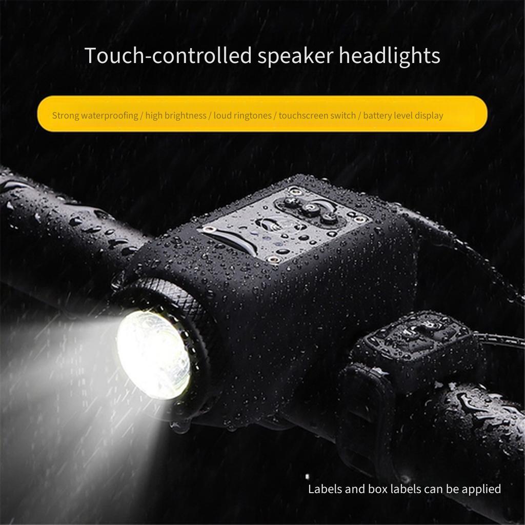 Kids Bicycle Front Light Horn 2‑in‑1, USB Rechargeable High Bright Rainproof Bike Headlight for Night Riding Mountain Bicycle