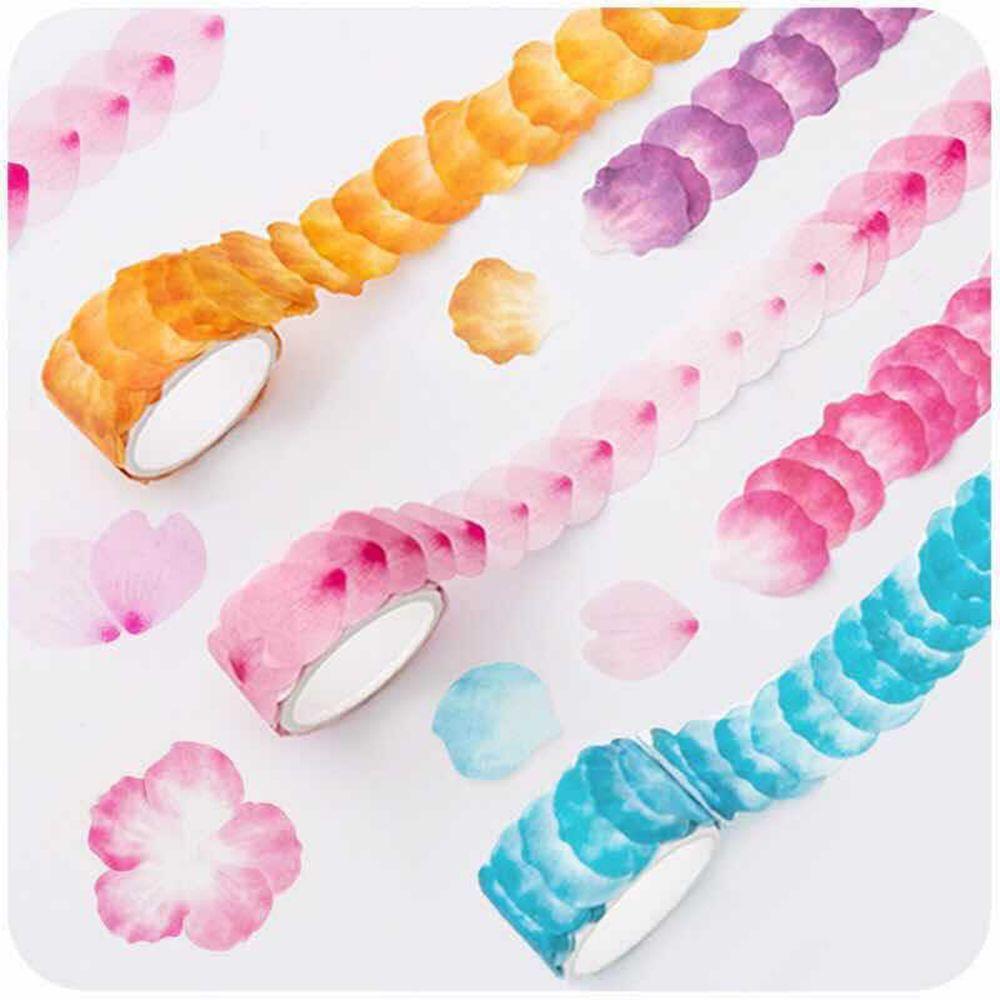 200PCS DIY Stylish Decorative Sticky Paper Scrapbooking Flower Petals Tape Masking Tape