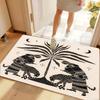 Artistic Black White Figure Pipe Plant Carpet Non-slip Washable Door Mat Rugs for Entryway Bohemian Decor Home Decoration