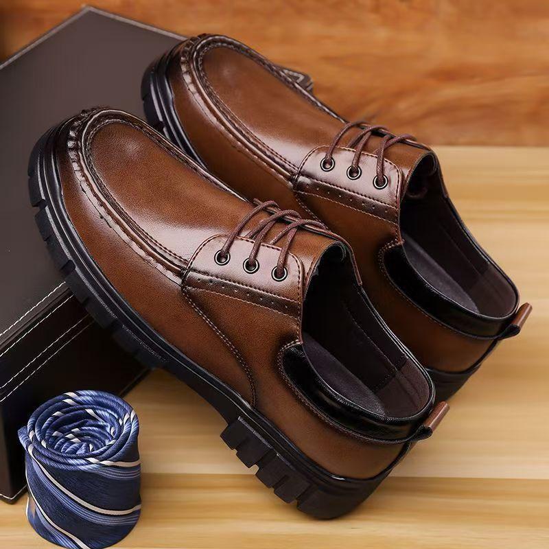 

мужская обувь на толстой мягкой подошве для мужчин среднего возраста, осенняя мужская кожаная обувь, деловая повседневная формальная мужская обувь 44