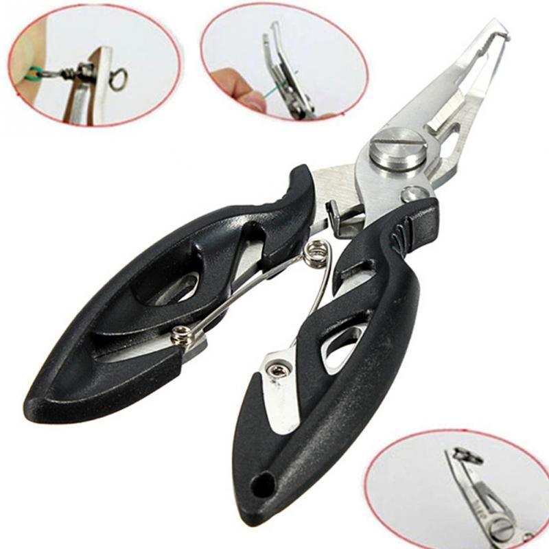 1 pz pinza da pesca multifunzionale in acciaio inossidabile forbici ad anello diviso taglierina per filo rimozione gancio